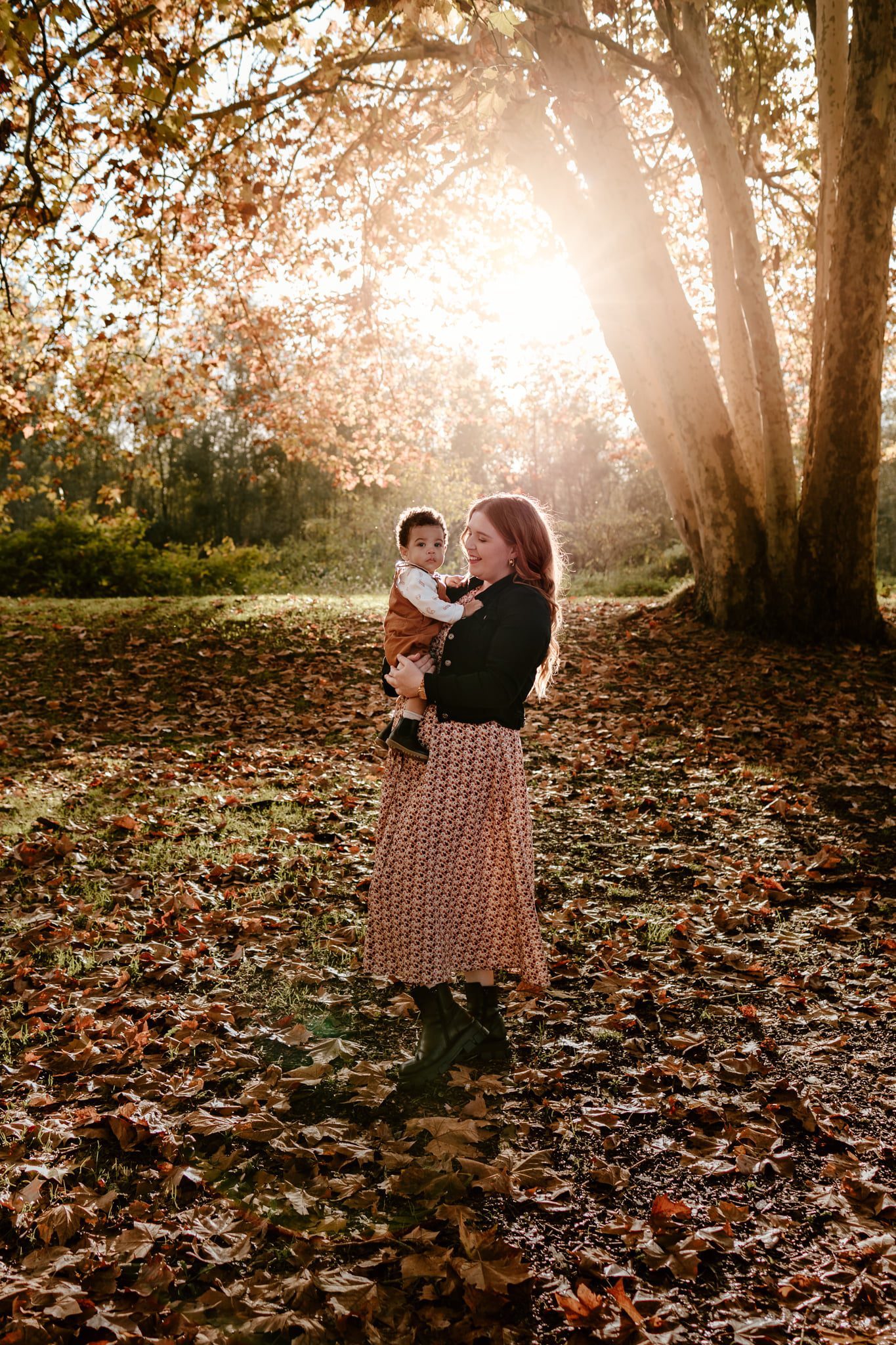 Maman et son bébé, séance photo d'automne à Pau